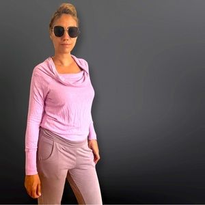 Pink Size M Seriously Soft Cowl Neck Long Sleeve Stretch excellent Preown
